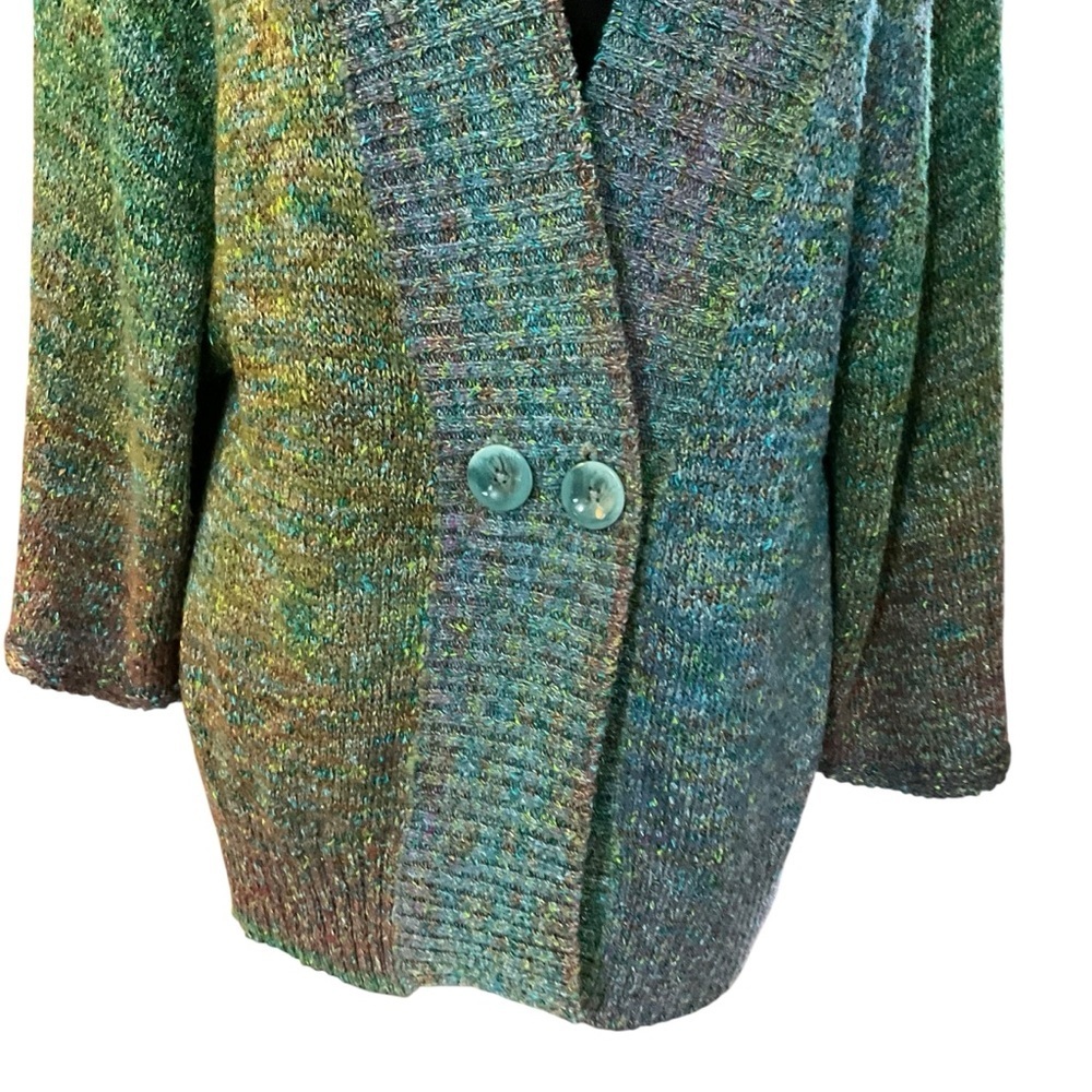 Coldwater Creek Multicolor Knit Blazer Cardigan Jacket Small - Picture 2 of 9
